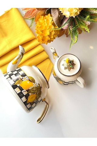 Rossev Amarillo Emaye Çaydanlık Renkli