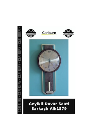 Özel Üretim Dekoratif Salon Ev Hediyesi Ahşap Görünümlü Geyikli Duvar Saati Sarkaçlı Alk1579