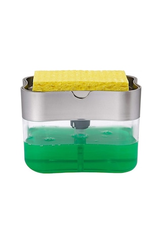 Qingmipy "2'li Pratik Bulaşık Sabunlu Sünger Dispanseri - 13 Oz Kapasiteli" Diğer