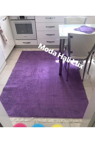 Mor Kaymaz Taban Makinede Yıkanabilir Halı (329626014)