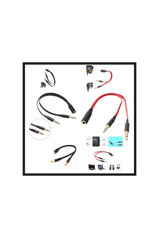 3.5 Mm Aux Kulaklık Mikrofon Dönüştürücü Birleştirici Kablo