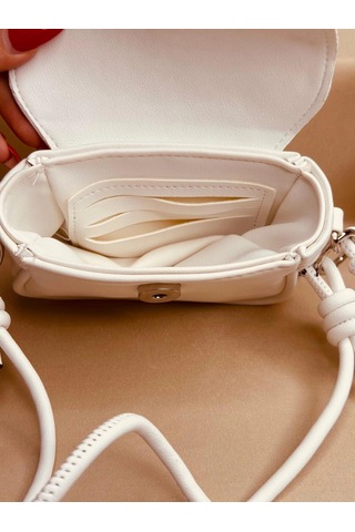 Elora Atelier Mini Flap Çapraz Askılı Beyaz Çanta Çok Renkli