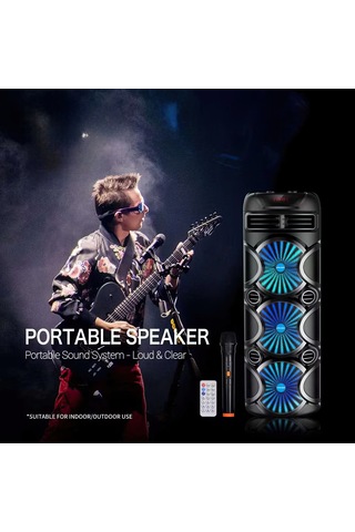 T-Max HTM- 8835 Kablosuz Mikrofonlu Kumandalı 82 CM Dev Speaker