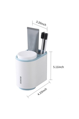 Geeksen Magneetik Duvarlı Diş Fırçası Tutucu - Su Tüpü Olmayan, Suyu Hızlı Çıkaran, Sağlıklı Abs Materyal, Mavi Renk Mavi