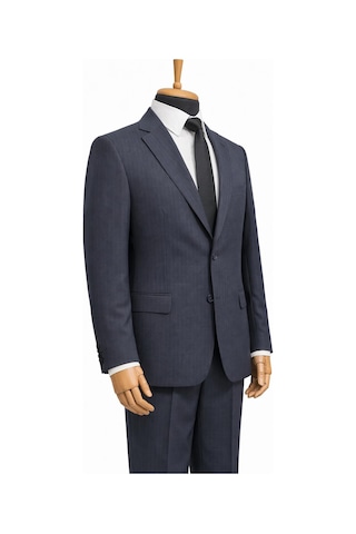 Dekosan Erkek Regular Fit Baba Çizgili Takım Elbise - 7554 Lacivert
