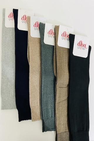 6 Adet Diba Kadın Kışlık Dizaltı Anne Çorap