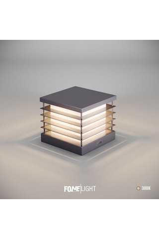 FoneLight Postila 30 cm LED Set Üstü Bahçe Aydınlatma Armatürü Antrasit Alüminyum IP65 Bahçe Duvar Aydınlatması