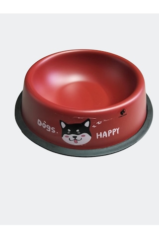 16 Oz Çelik Mama Kabı Kırmızı 18 Cm