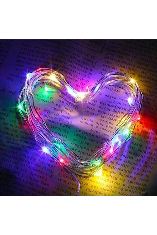 Buffer Pilli Renkli Peri Led Işık Dekoratif Aydınlatma 5 Metre Rgb Led