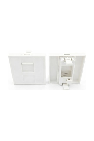 2 Adet - 45x45 Kapaklı Boş Data Priz Modülü Beyaz Rj45 Rj11
