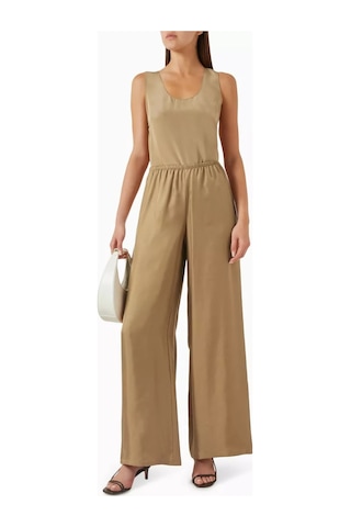 12storeez Light Brown Ipek Pantolon, Elastik Belli Rahat Mulberry Ipek Kesim Açık Kahverengi