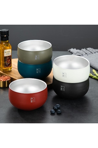 Kapaklı Yemek Kasesi Gıda Sınıfı Isı Yalıtımlı Paslanmaz Çelik Japon Tarzı Salata Karıştırma Kasesi Günlük Kullanım İçin Mutfak Aleti Siyah