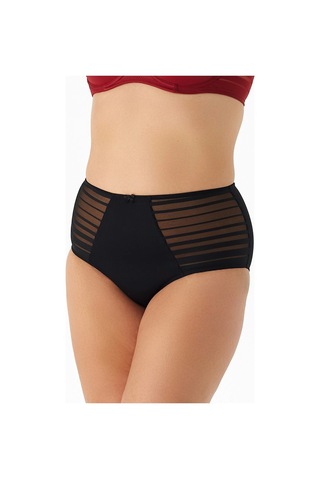 Be Curvy Aster Büyük Beden Çizgili Külot Black