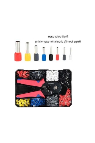 Ebitda 1200 Adet Tüp Tipi Terminal Blok Sıkma Pensesi Seti, Pratik Plastik Kutu İçin Kullanılabilir