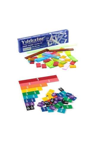 Kesir Takımı 39 Parça 1 Paket Plastik Kesir Takımı Ondalık Birim Kesir Çubukları Matematik Okul Malzemesi