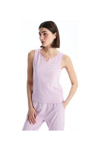 Lcw Dream Lila Kaçık Yaka Baskılı Kadın Pijama Takımı