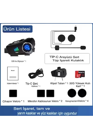 Askımo - Q28 Kameralı Motosiklet Kask Kulaklığı 95037702