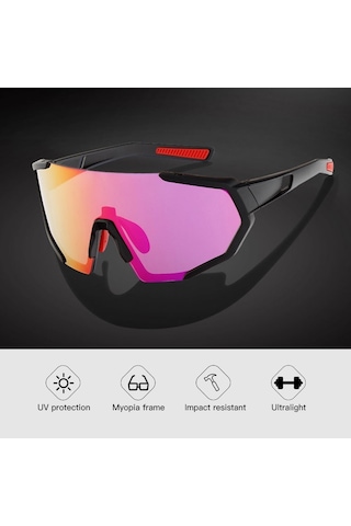 2 Değiştirilebilir Lensli Spor Bisiklet Güneş Gözlüğü Uv400 Koruma Mtb Yol Sürme Balık Tutma Golf Beyzbol Koşu Gözlükleri - Turuncu + Gri