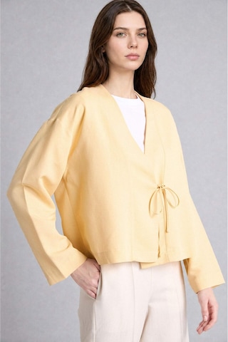 Defacto Regular Fıt Keten Karışımlı Açık Sarı Kimono I1780ax26hsyl250 Sarı-yl250