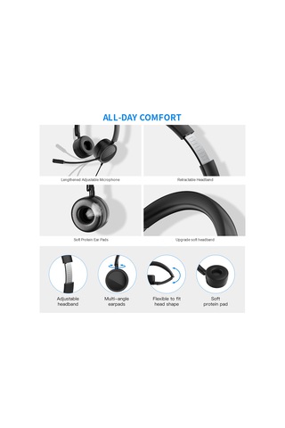 Xindoker H360 Kulaküstü Telefon Kulaklığı: Gürültü Engelleme Mikrofonlu, Ses Kontrol Ve Sessiz Modlu, 3.5mm/usb İki Fonksiyonlu Siyah