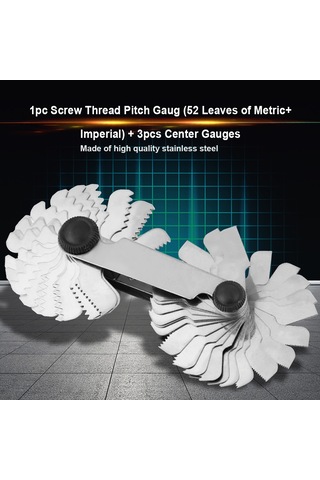 Maiyame Stahl İç-iç Dış-iç Vida Aği Ölçer 52 Parça Metrik+imperial + 3 Adet Merkez Kalibresi 60 X2, 55 X1 - Kesici Alet Ayarı Ve Geliştirme İçin