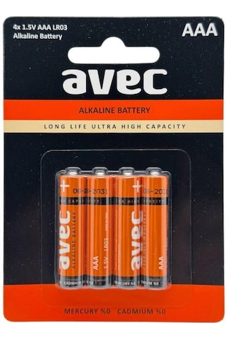 Avec Lr03 Aaa Alkalin İnce Kalem Pil 4 Lü