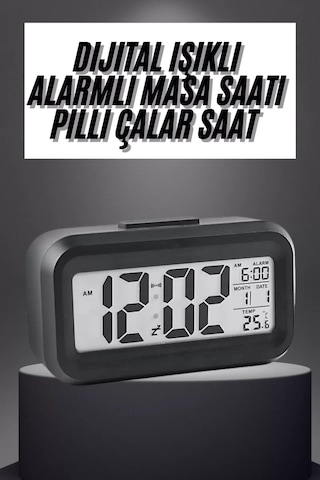 Home Gece Dijital Masa Saati Dijital Alarmlı Led Ekran Pilli Çalar Saat Çok Renkli