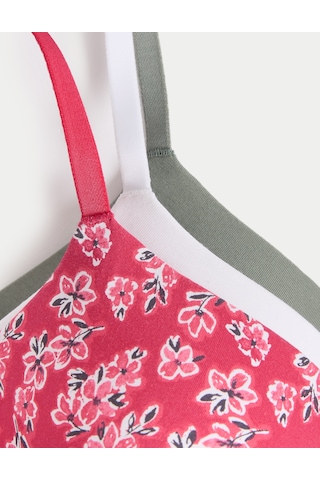 Marks & Spencer 3'lü Destekli Pamuklu T-shirt Sütyeni Seti T33003006x Pembe
