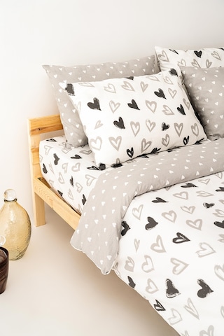 Soley Mix & Match Lover %100 Pamuk Çift Kişilik Nevresim Seti Beyaz