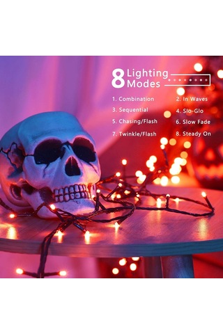 Sonbahar Dekorasyon Işık Dizisi, 20m 200 Led Cadılar Bayramı Dizisi Çok Renkli