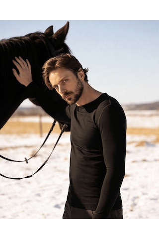 Bolero M61 Erkek Termal Merino Yün İçlik Siyah Üst