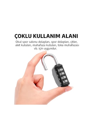 Dailytech 4 Haneli Şifreli Asma Kilit Çelik Halka Dolap Bavul Spor Çantası Okul Spor Salonu Kilidi
