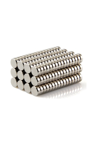 100 Adet Çap 5Mm X Kalınlık 2Mm Silindir Güçlü Neodyum Mıknatıs N11.2447