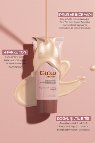 New Well Glow Creamy Highlighter Doğal Işıltılı Krem Aydınlatıcı 01 Pearl