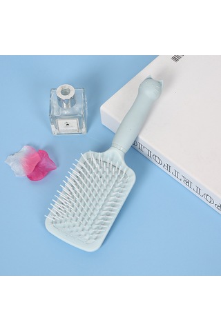 Singree Kedi Desenli Kare Şekilli Antistatik Akne Saç Tırnağı, Uzun Saçlar İçin Erkek/kadın Kullanıma Uygun, Kafa Derisi Masajı Sağlar - Mavi