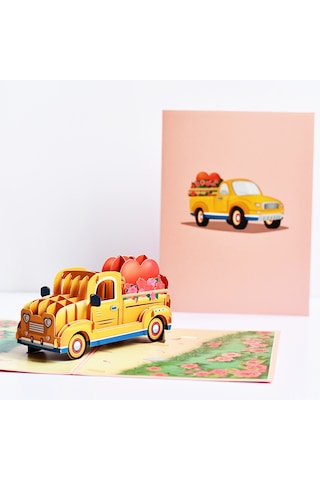 Shineyee 3d Pop-up Sevgi Kartı - Araba Desenli, Üniversal Renk, Paket İçeriği: Kart + Zarf, Özel Günler İçin Evlilik Yılı, Sevgililer Günü