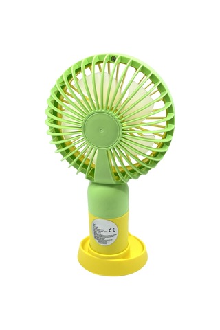 Şarjlı Taşınabilir El Pervanesi Masa Üstü Mini Fan Sarı-yeşil