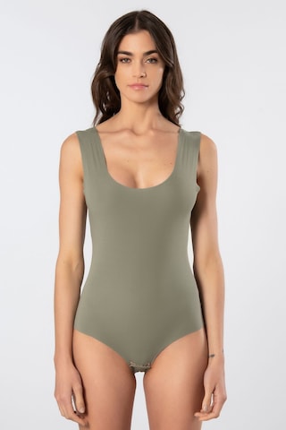 Türen Kadın Lazer Kesim Pamuklu Çıtçıtlı Body 905/yeşil Yeşil
