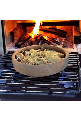 Toprak Mantar Güveci 22 x 4 CM Kahverengi