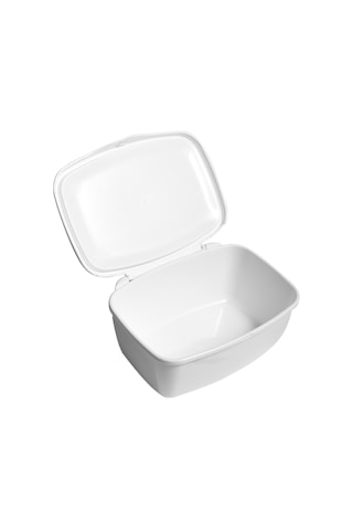 Xindoker Beyaz Plastik Kutu, Kapatıcılı Organizer, Makyaj, Ofis Malzemeleri, Ev Ofis Depolama Kutusu 18x13.3x7.2cm Diğer