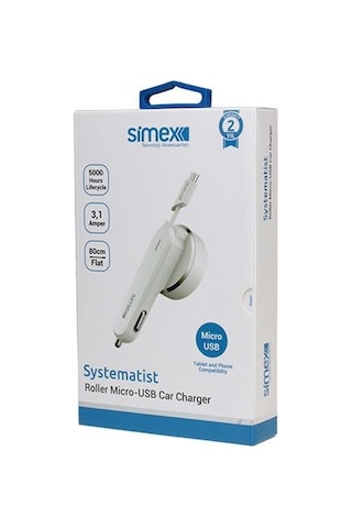 Simex Micro Usb Araç Şarj Aleti 3.1a Kırılmaz Garantili Kablo