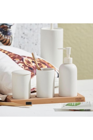 Mat Beyaz 5'li Kutulu Banyo Seti Çok Renkli
