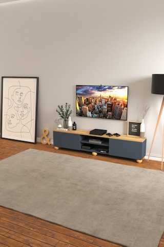 B3 Concept Nort Serisi Antrasit & Safir Meşe 2 Kapaklı Tv Ünitesi