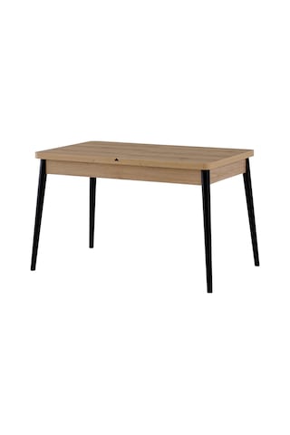 Behin Ortadan Açılır Mutfak Masası 75x120 Cm Meşe -siyah