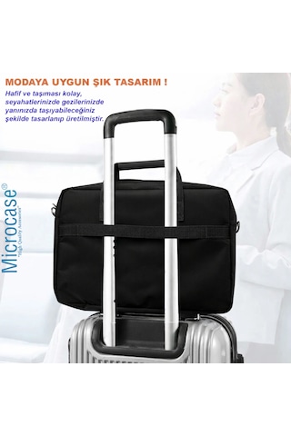 Microcase Honor Pad 10 12.1 İnch Tablet Apple Uyumlu Macbook Laptop Çantası 2 Bölmeli Siyah Al5559 Laptop Çantası