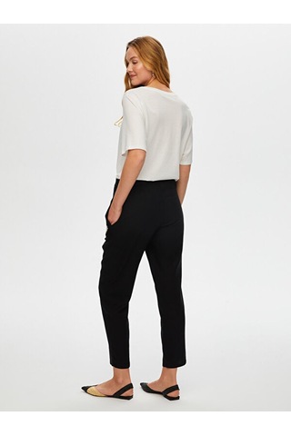 Faik Sönmez Kordone Nakış Garnili File Detaylı Comfort Fit Pantolon S25pnt030 Us25pnt03010 Siyah