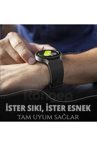 İle Uyumlu Deri Görünümlü Hibrit 20mm Silikon Kordon Galaxy Watch 7/6/5/4 Serisi İçin Galaxy Watch 7 Kordon 40mm/44mm Watch 6/4 Classic 47/43/42mm Watch 5 Pro Uyumlu