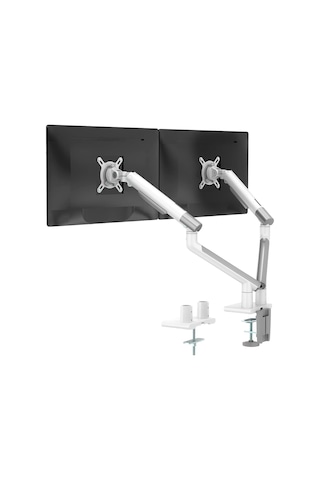 Std49024w Elysium 17-32 Çift Monitör Kolu, Ultra İnce Alüminyum Amortisörlü Stand, 2x9kg Vesa Tutucu, Beyaz