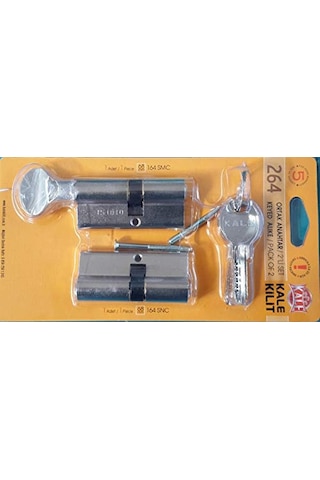264 Ortak Anahtarlı 2'li Set Snc+smc Kilit Silindiri, Barel 68 Mm Standart