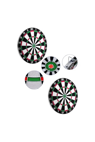 12 İnç Ahşap Dart Tahtası 4 Adet Metal Uçlu Dart Oku Dahil